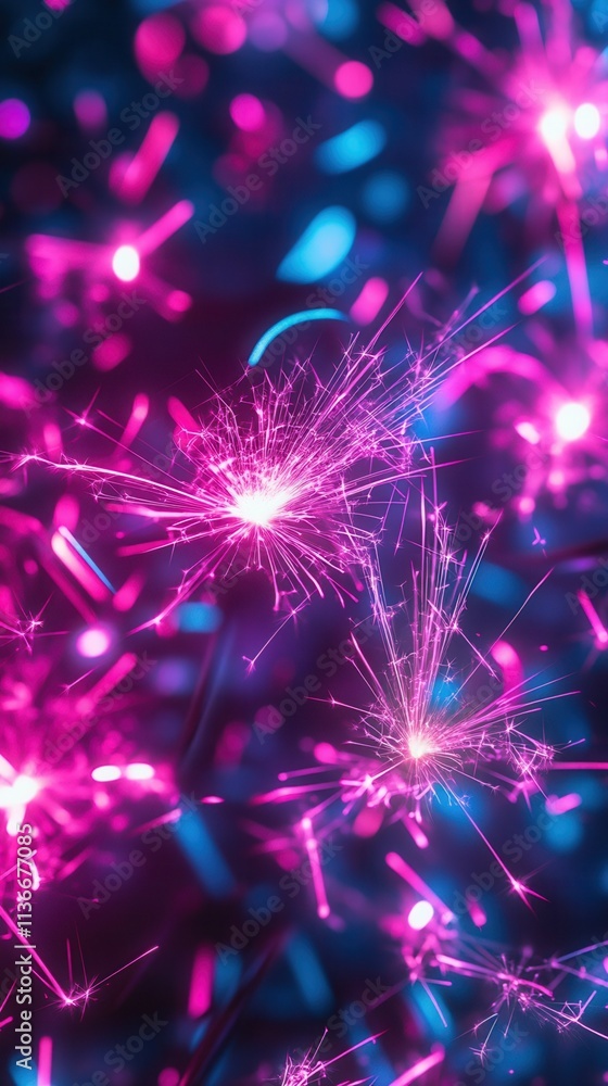 A vibrant close-up image featuring glowing sparkles in shades of pink and blue, creating a mesmerizing and dynamic visual effect. A vibrant close-up image featuring glowing sparkles in shades of pink and blue, creating a mesmerizing and dynamic visual effect.