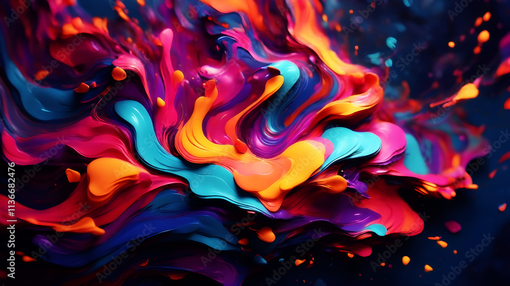 A painting of a rainbow colored liquid A painting of a rainbow colored liquid