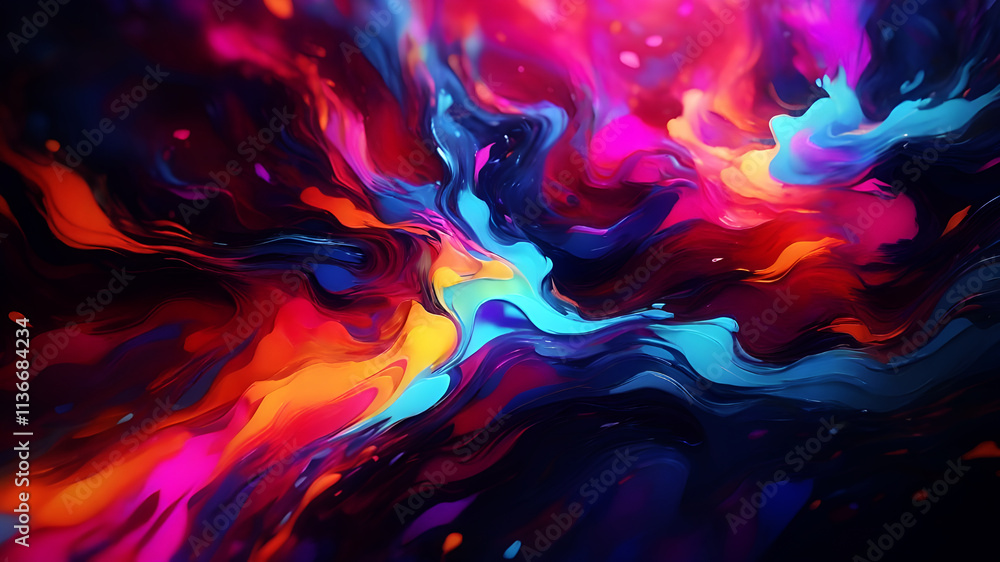 A painting of a rainbow colored liquid A painting of a rainbow colored liquid