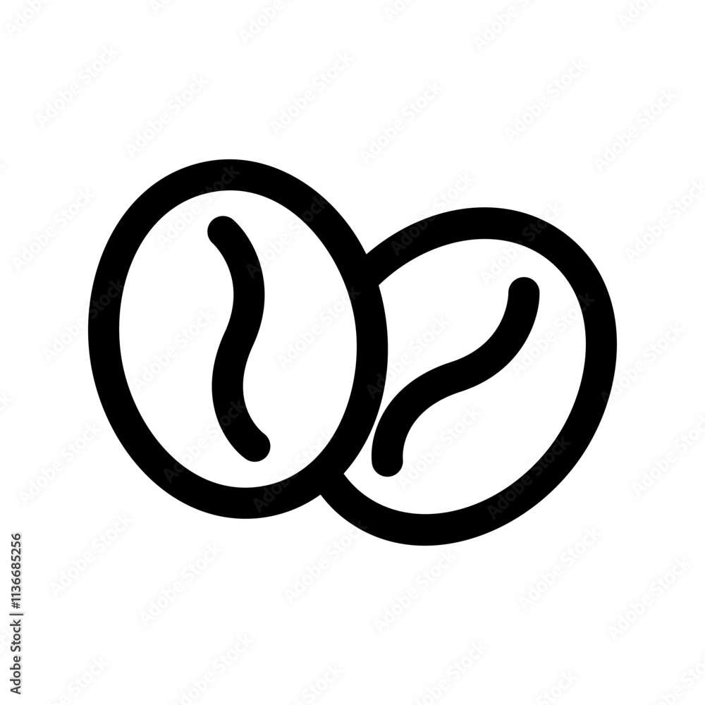 The coffee bean icon isolated on a white background vector illustration The coffee bean icon isolated on a white background vector illustration