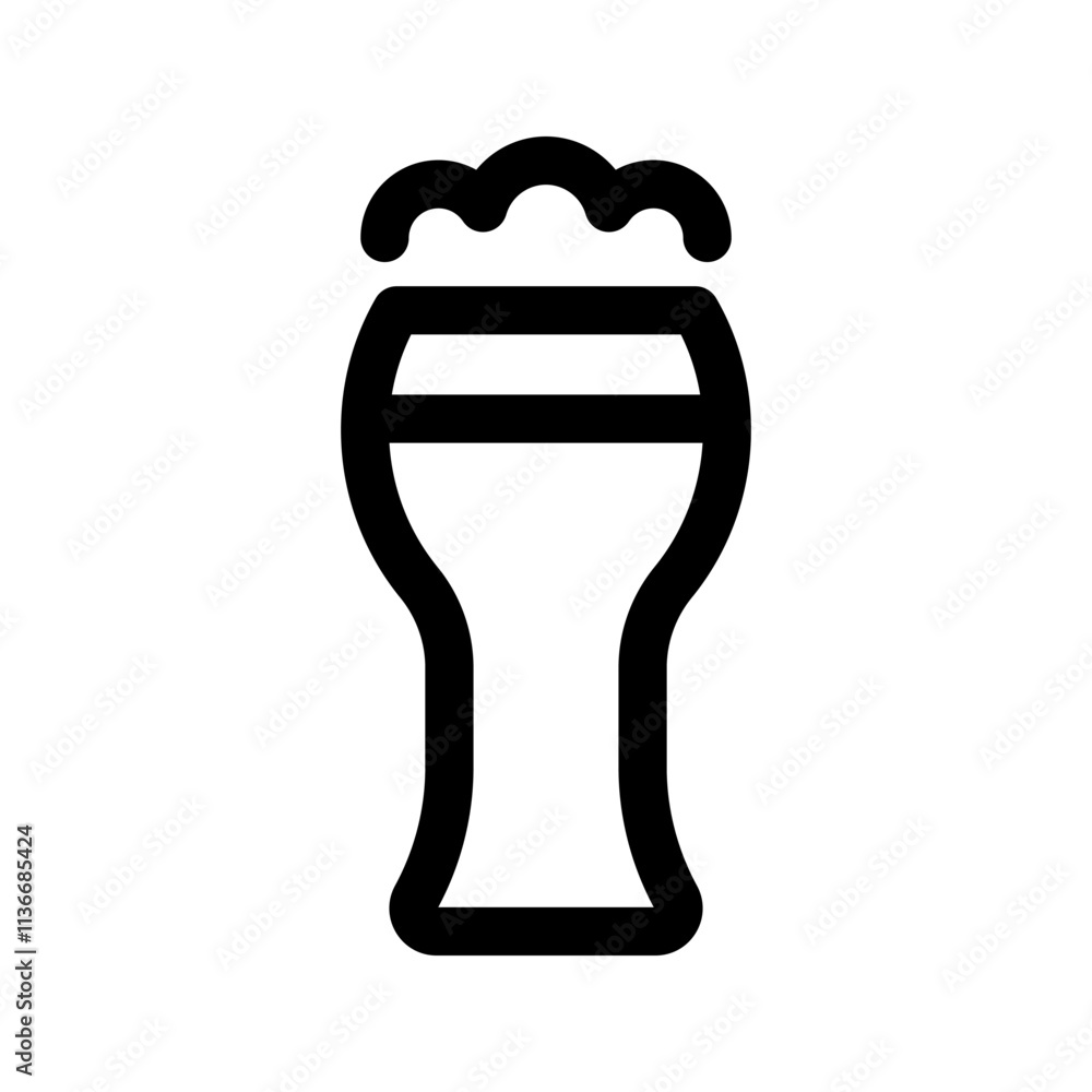 A glass of beer icon, beverage, drink, vector illustration A glass of beer icon, beverage, drink, vector illustration
