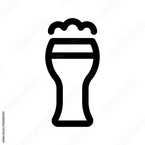 A glass of beer icon, beverage, drink, vector illustration