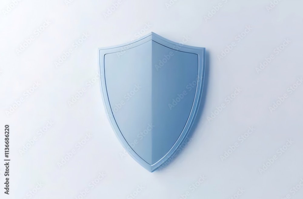 Light blue shield shape on white background. Light blue shield shape on white background.