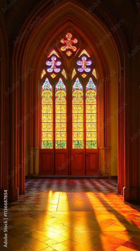 Obraz premium stained glass window of a church