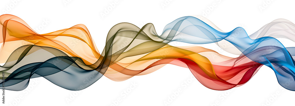 Fototapeta premium Colorful flowing ribbons create a dynamic visual effect