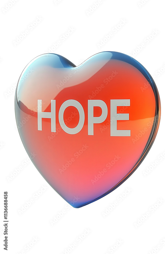 Heart-shaped design featuring the word hope prominently Heart-shaped design featuring the word hope prominently