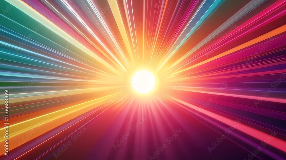 Abstract vibrant colorful light rays burst. Abstract vibrant colorful light rays burst.