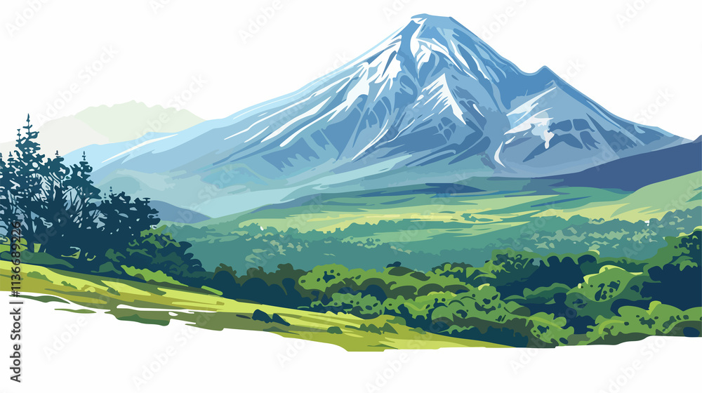 Naklejka premium Breathtaking Usuzan Nature Environment View in Late April