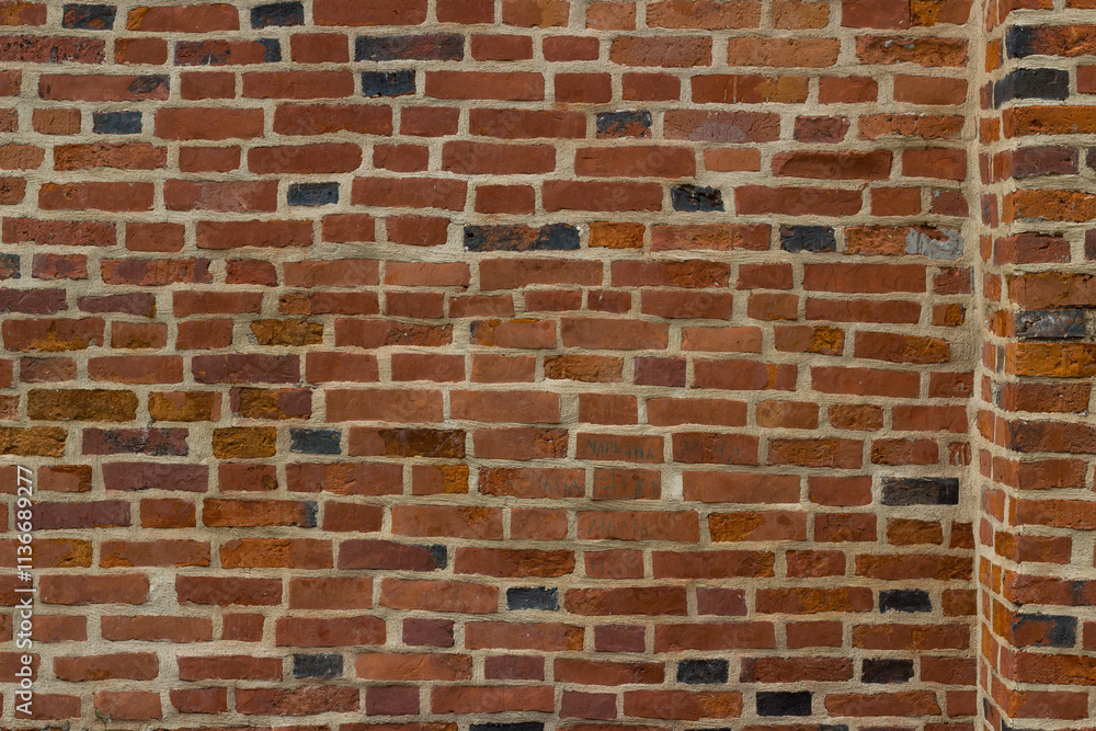Brick wall texture. Veliky Novgorod Kremlin.