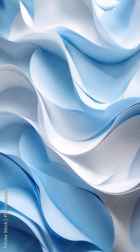 Abstract blue and white paper waves texture. Abstract blue and white paper waves texture.
