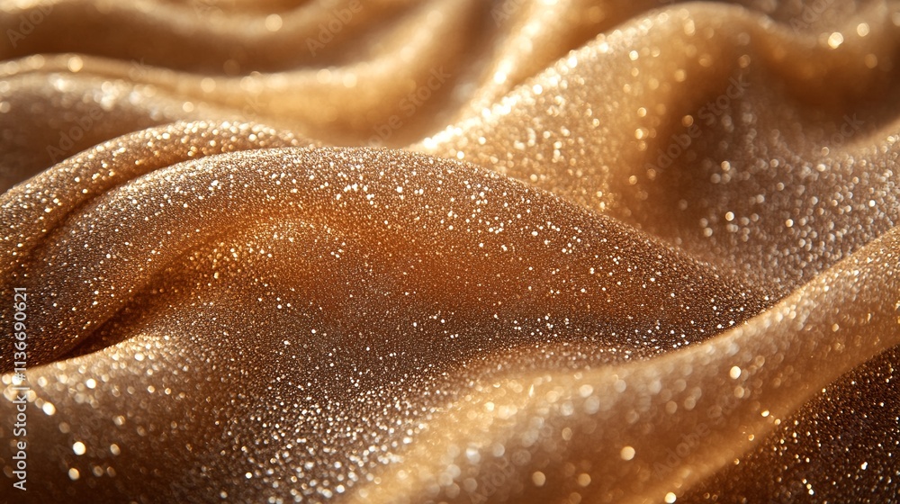 A close-up shot of a shiny, golden fabric texture with a soft, shimmering effect A close-up shot of a shiny, golden fabric texture with a soft, shimmering effect