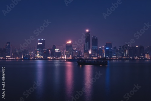 Wallpaper Mural Festive City Skyline with Fireworks Marking the Arrival of 2025 Torontodigital.ca