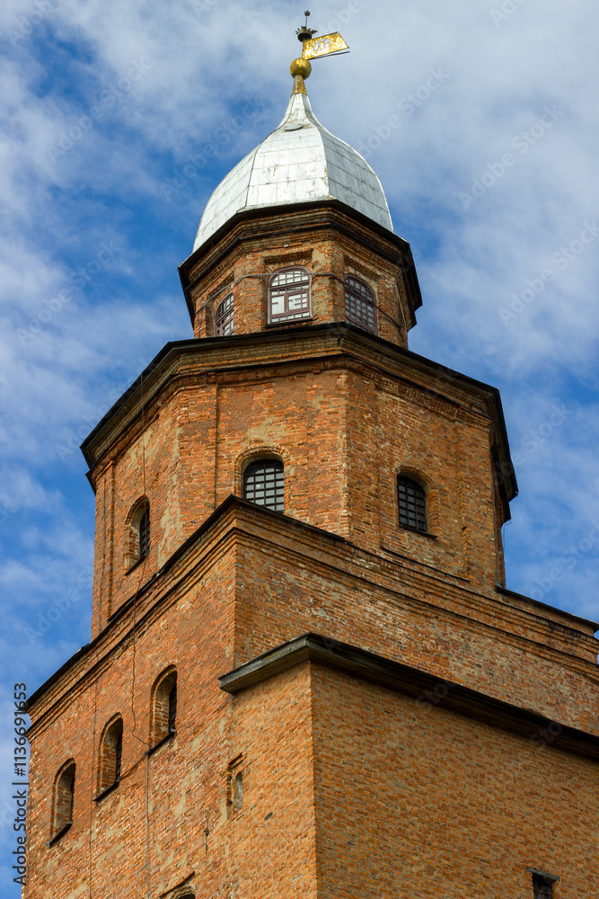One of the towers on the fortress wall. Veliky Novgorod Kremlin. One of the towers on the fortress wall. Veliky Novgorod Kremlin.