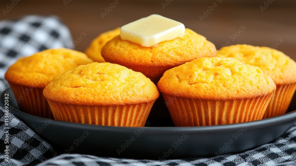 Baking Delicious Corn Muffins Kitchen Food Photography Cozy Home Environment Close-Up View Comfort Food Concept for Every Occasion