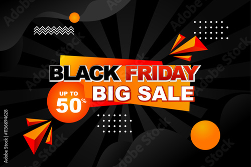 black friday poster promotion with gradient color and abstract shape for advertisement