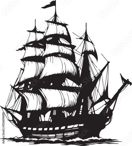 ship isolated on white background