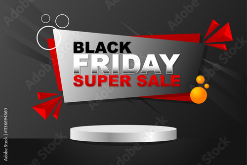 sale poster black friday with gradient colors and abstract shape for media promotion and advertisement