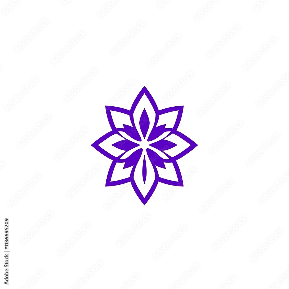Naklejka premium Purple Floral Mandala Design 