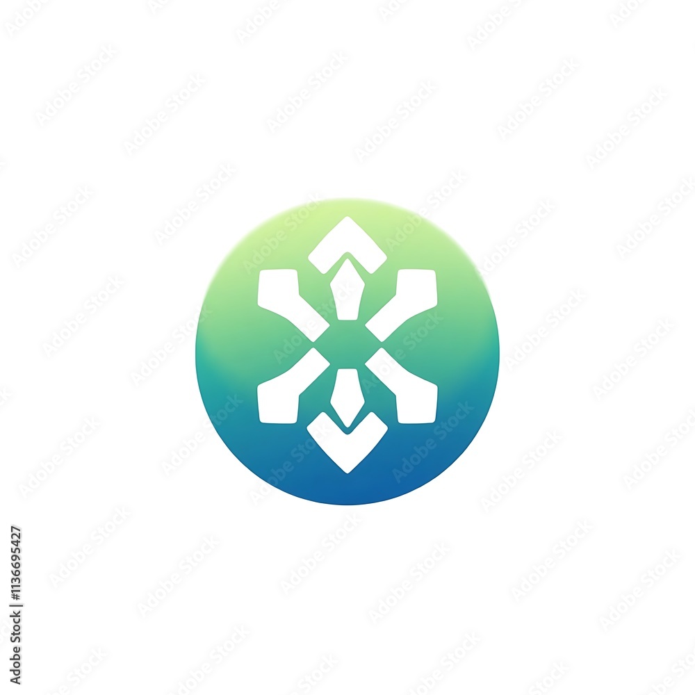Abstract Geometric Logo Design: A modern and minimalist logo design featuring a white geometric pattern within a blue and green gradient circle. This design is perfect for businesses seeking a clean. Abstract Geometric Logo Design: A modern and minimalist logo design featuring a white geometric pattern within a blue and green gradient circle. This design is perfect for businesses seeking a clean.
