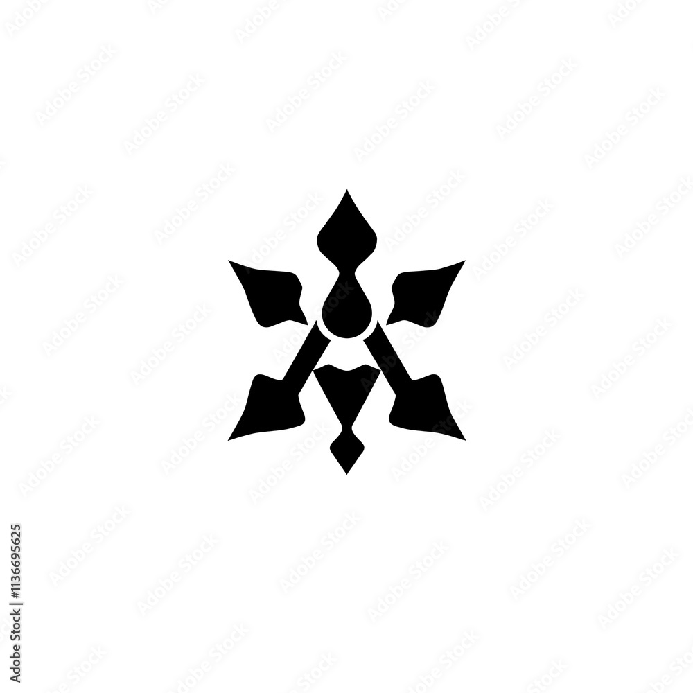 Abstract Starburst Symbol: A sleek and minimalist design featuring a six-pointed star with a central droplet, symbolizing unity, growth, and innovation. Abstract Starburst Symbol: A sleek and minimalist design featuring a six-pointed star with a central droplet, symbolizing unity, growth, and innovation.