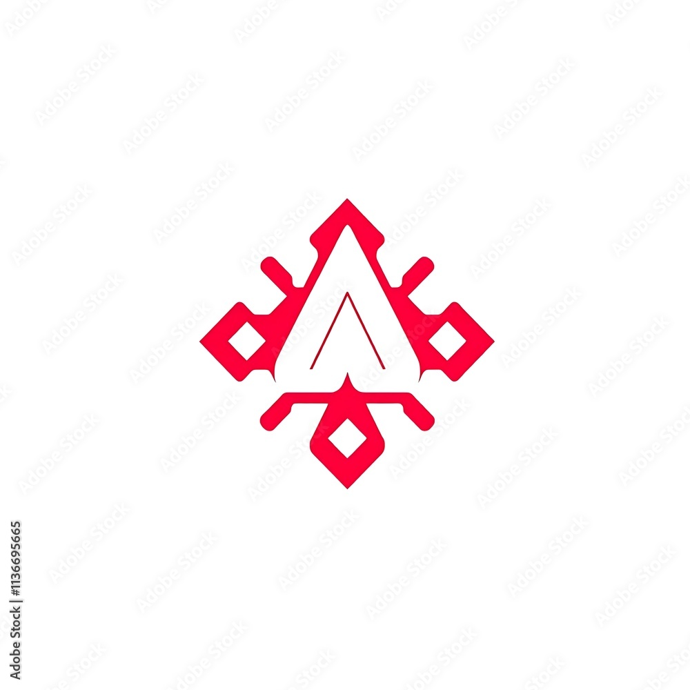 Abstract Letter A Logo: Modern and Bold Red Monogram Abstract Letter A Logo: Modern and Bold Red Monogram
