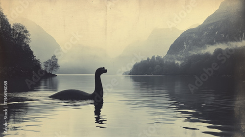 Mysterious creature emerges from the waters of Loch Ness at dawn
