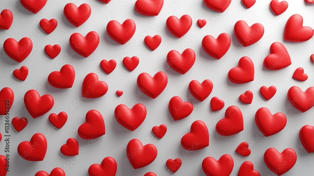 Red Heart Shapes Valentine's Day Background Red Heart Shapes Valentine's Day Background