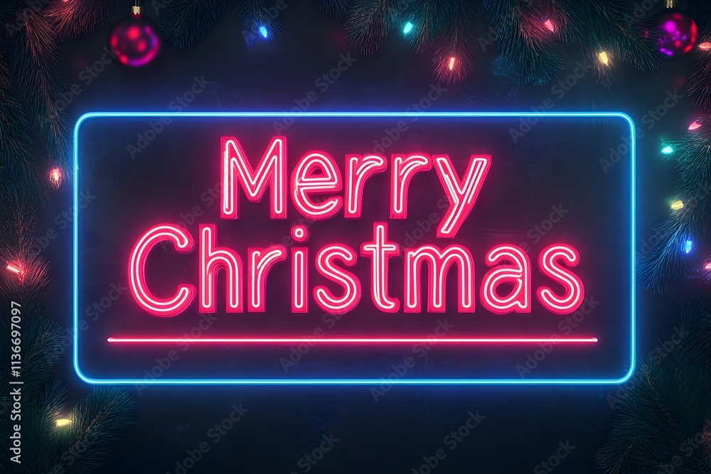 Merry Christmas neon banner Merry Christmas neon banner