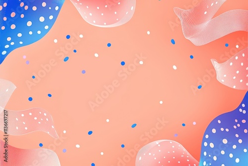Vibrant Ribbon Background with Colorful Dots