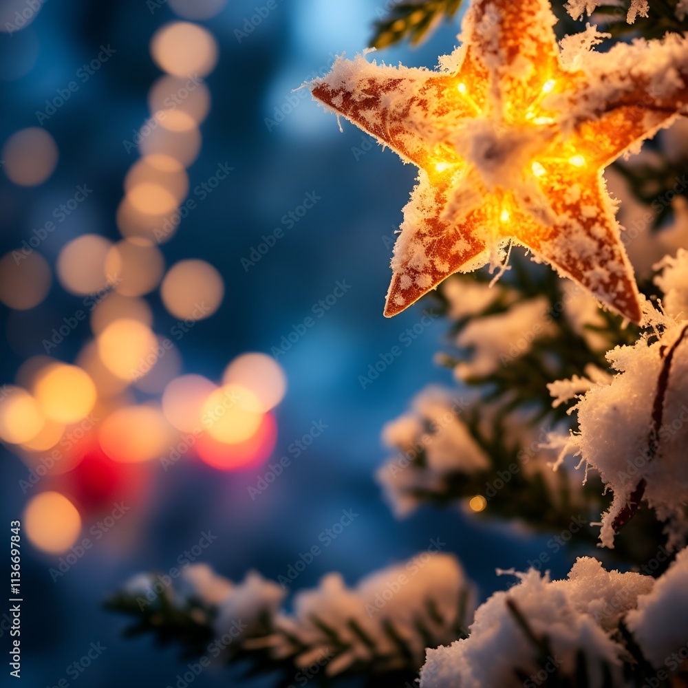 Beleuchtete Weihnachtssterne. Generative AI Technologie Beleuchtete Weihnachtssterne. Generative AI Technologie