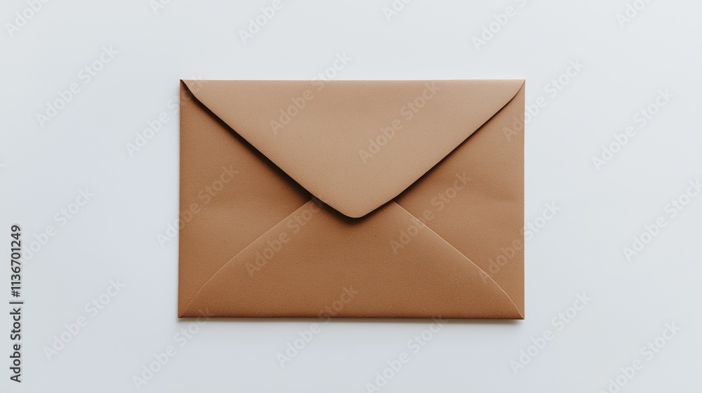 Minimalist brown kraft paper envelope isolated on a clean white background. Captured in crisp, detailed HD with a natural texture and color. Minimalist brown kraft paper envelope isolated on a clean white background. Captured in crisp, detailed HD with a natural texture and color.
