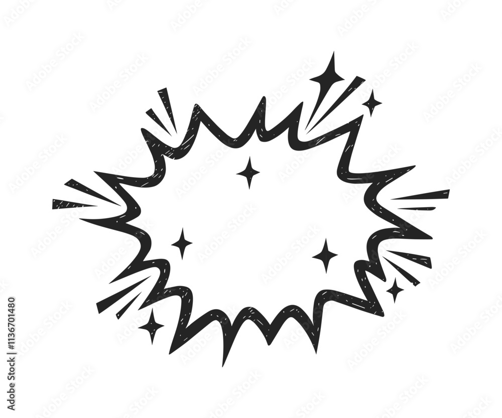 Comic Explosion Burst Outline Vector Comic Explosion Burst Outline Vector