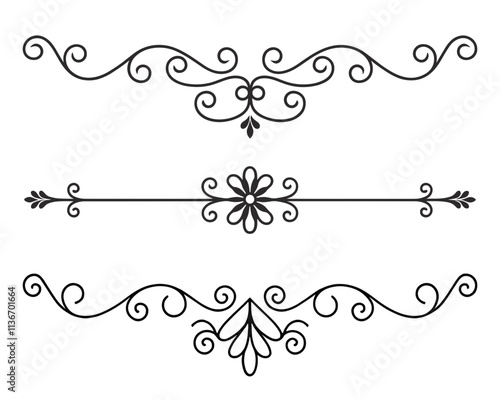  Decorative Floral Line Border Vector