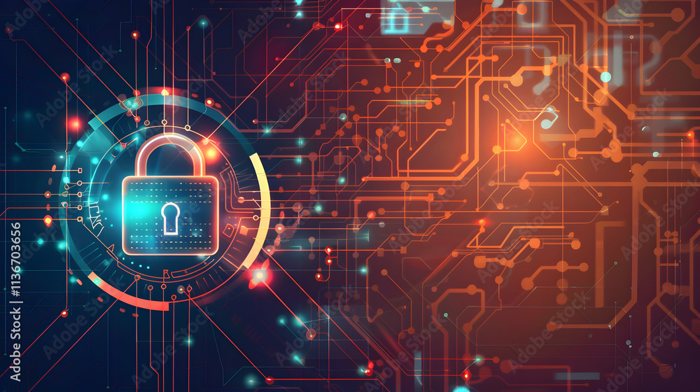 Fototapeta premium Digital Encryption for Cybersecurity and Data Privacy
