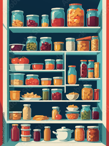 interior of a pantry, vector illustration