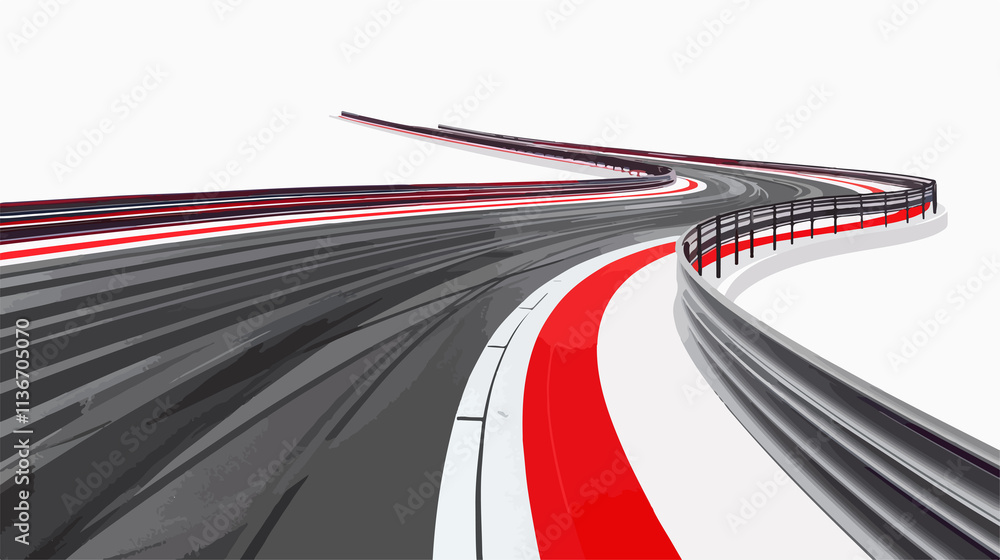 Formula One Racing Track on White Background - Vector Illustration Formula One Racing Track on White Background - Vector Illustration