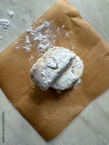 Traditional Kavala cookies with almond photo