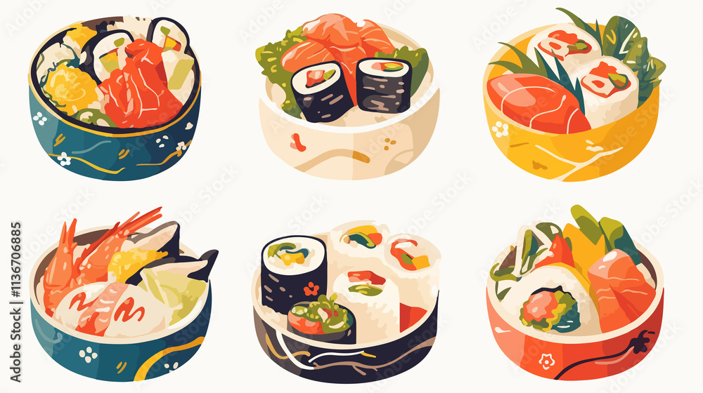 Naklejka premium Japanese Cuisine Restaurant Logo Template for Healthy East Dining Experience