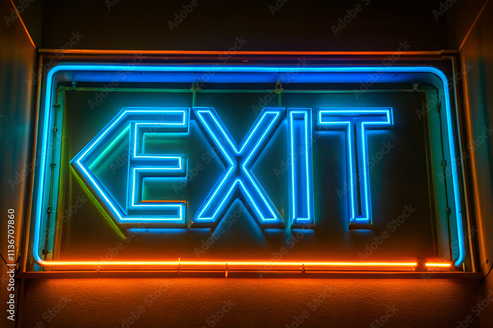 A vibrant neon sign displaying the word A vibrant neon sign displaying the word