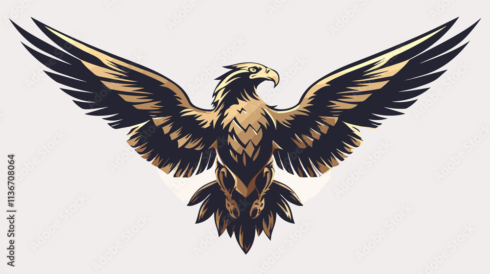 Obraz premium Luxury Gold Eagle Logo Template in Flat Vector Style Isolated