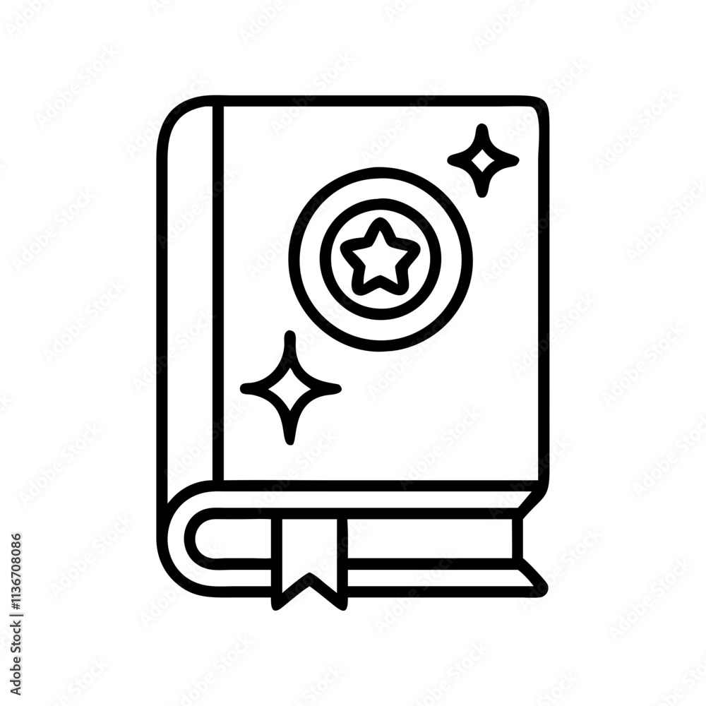 fantasy book cover icon, book lovers day line art, book lovers day icon - simple black line art icon of fantasy book cover, for book lovers day celebrations. book lovers day vector art. fantasy book cover icon, book lovers day line art, book lovers day icon - simple black line art icon of fantasy book cover, for book lovers day celebrations. book lovers day vector art.