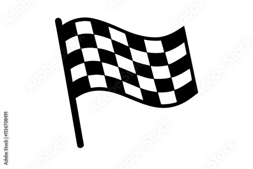 Finish flag symbol in simple vector style isolated on white