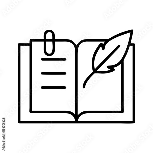literary festival icon icon, book lovers day line art, book lovers day icon - simple black line art icon of literary festival icon, for book lovers day celebrations. book lovers day vector art.