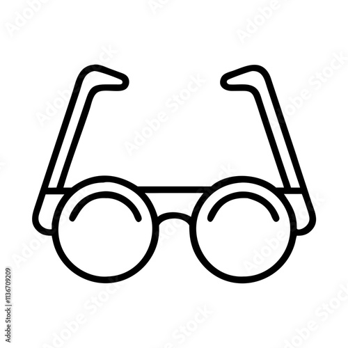 reading glasses icon, book lovers day line art, book lovers day icon - simple black line art icon of reading glasses, for book lovers day celebrations. book lovers day vector art.