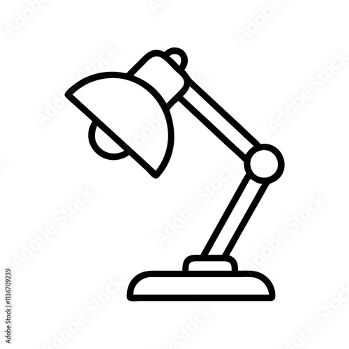 reading lamp icon, book lovers day line art, book lovers day icon - simple black line art icon of reading lamp, for book lovers day celebrations. book lovers day vector art.