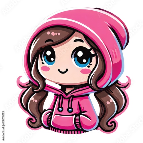  cute cartoon character with hoodie