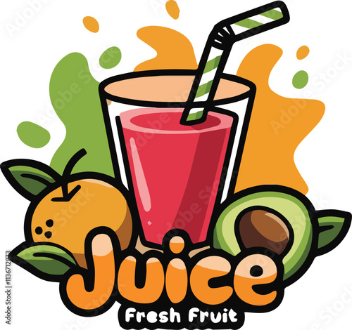 juice and fruits logo for bar and restaurant

