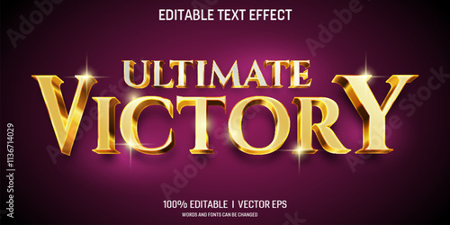 ultimate victory vector 3d text effect with modern style design
