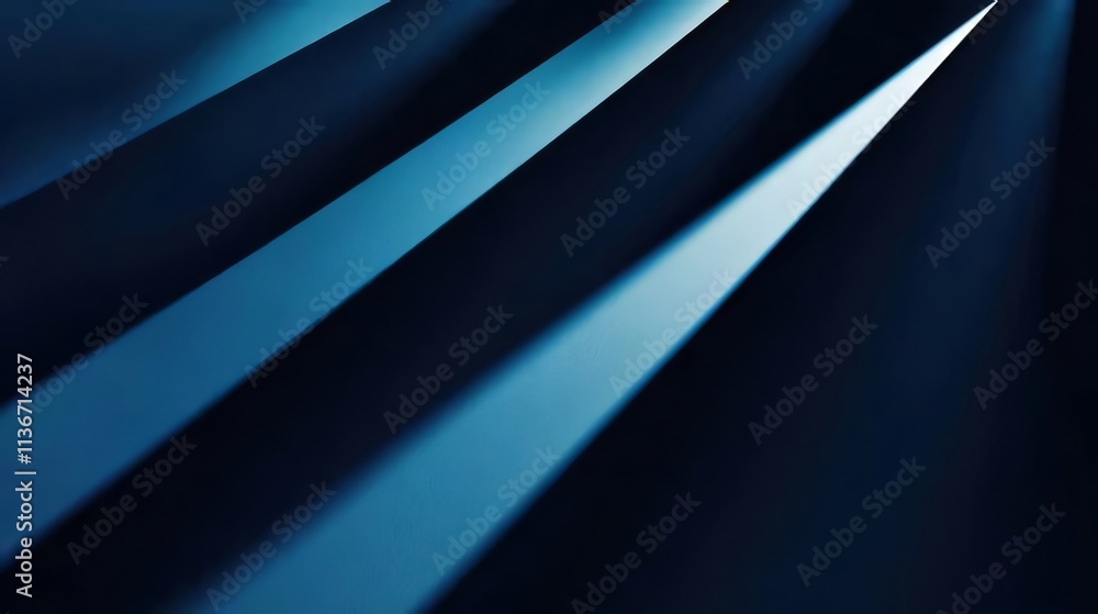 Abstract diagonal blue light beams and shadows on dark background. Abstract diagonal blue light beams and shadows on dark background.