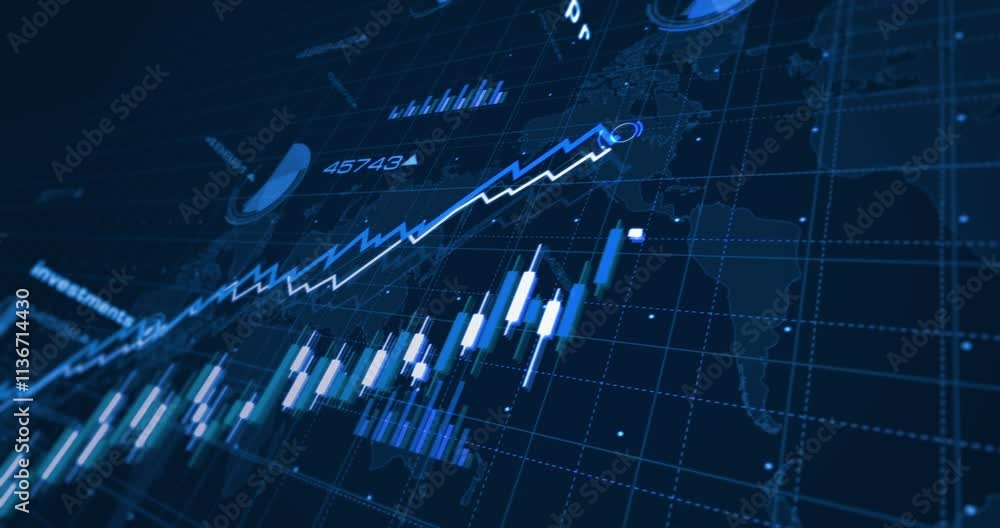 Business profit income and capital charts and graphs diagram seamless and loopable concept